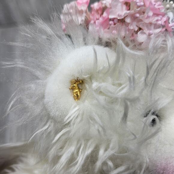 Annette Funicello Collectible Bear Co Angel Teddy White Plush Flowers Wings Tag - Picture 8 of 10